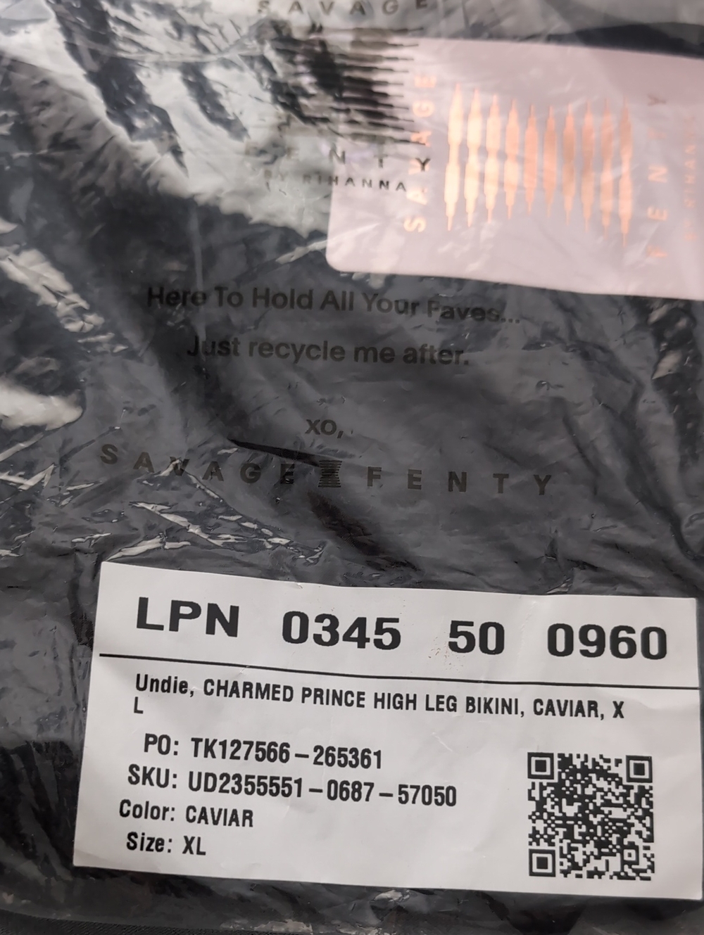 Savage X Fenty Charmed Prince High Leg Bikini- XL - Picture 2 of 5